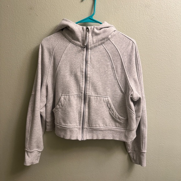 Lululemon Women’s Oversized Crop Full-Zip Hoodie Size 4 Light Gray - Picture 2 of 10